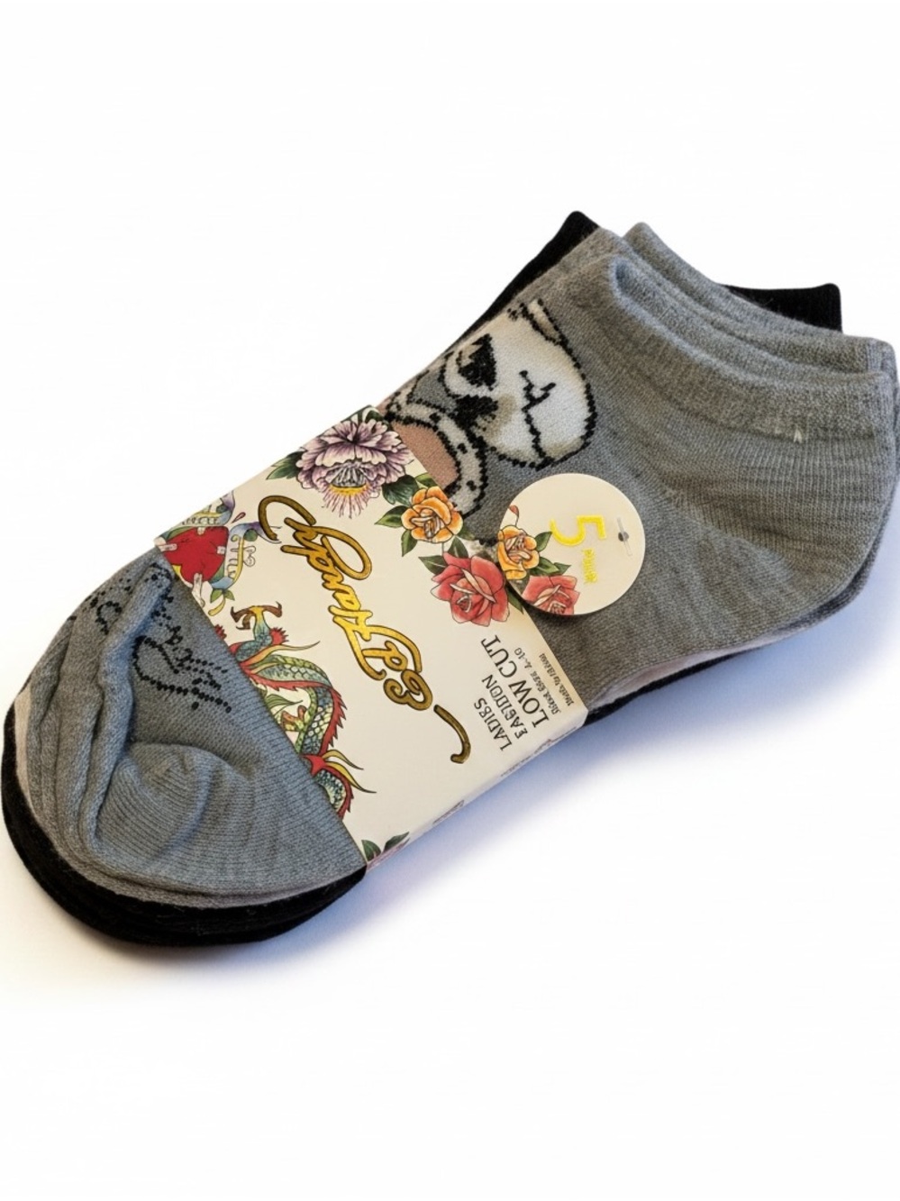 Ed Hardy bundle: neck pillow,5pks socks and Crossbody Wallet / Wristlet,NWT - Picture 4 of 5